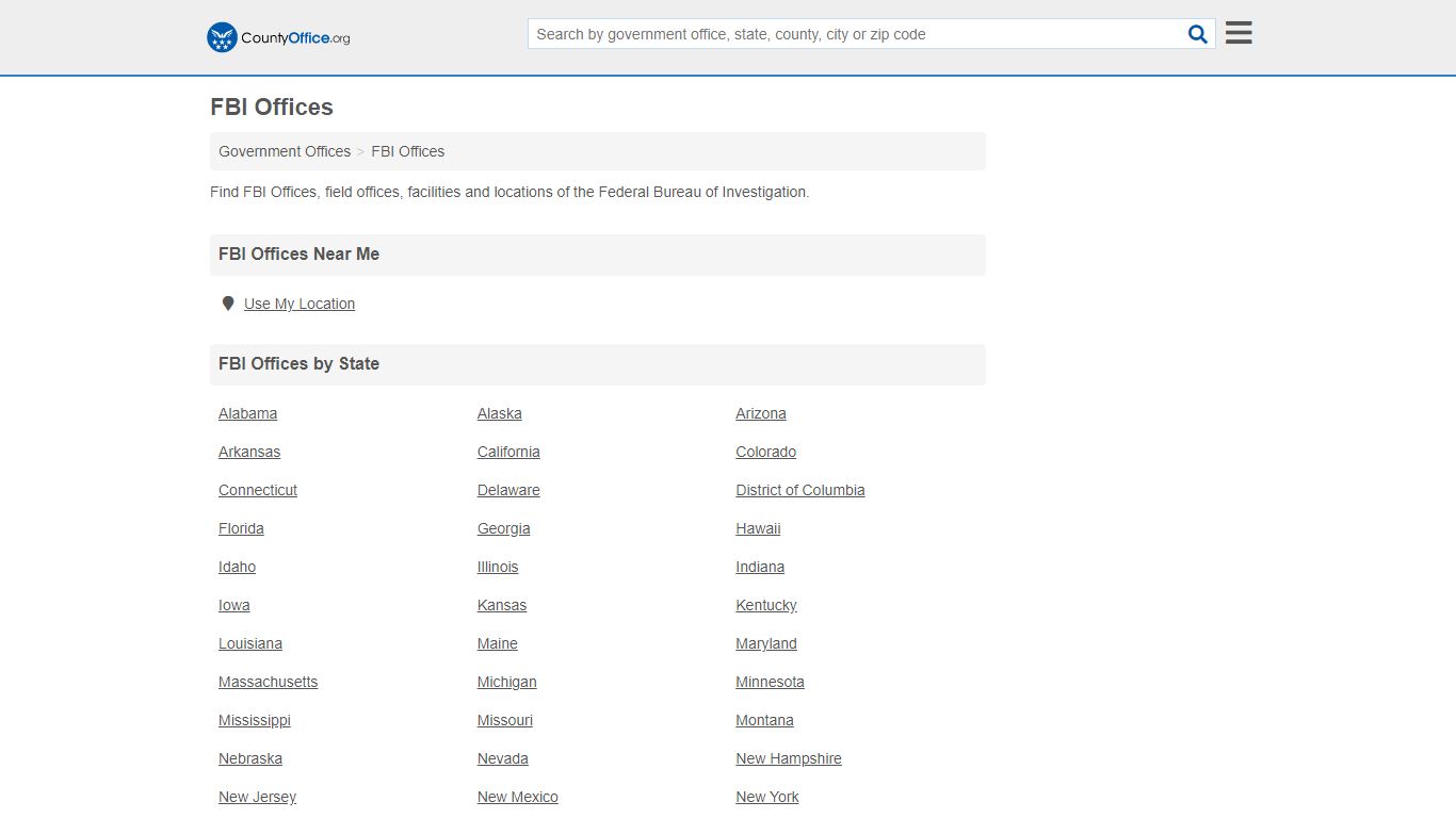 FBI Offices (Crime Tips & Most Wanted) - County Office